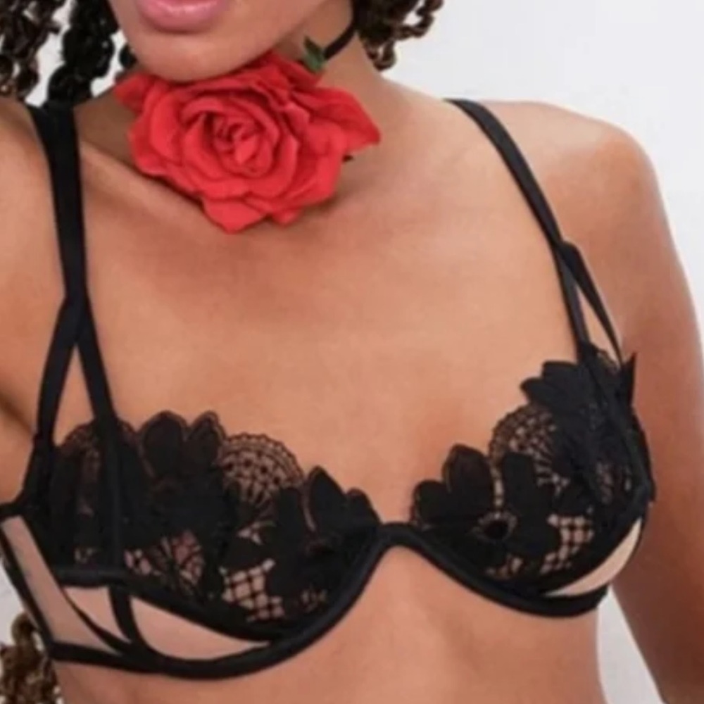 For Love And Lemons Black Aimee Floral Set